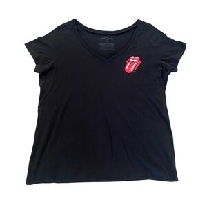Rolling Stones T-shirt V-neck 100% Cotton